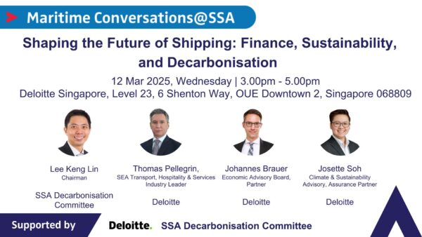 Maritime Conversations@SSA: Shaping the Future of Shipping: Finance, Sustainability, and Decarbonisation